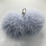 Keychain Dusty Blue • Coppia di portachiavi di pelliccia