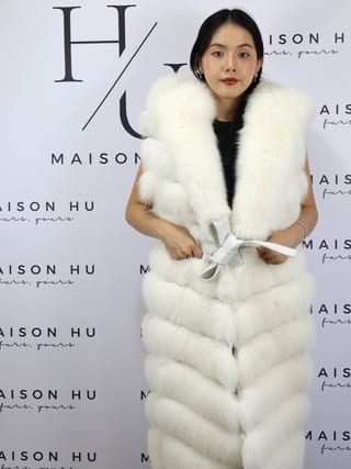 Grace, smanicato in pelliccia di volpe Maison Hu colore bianco — immagine 21
