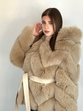 Honey, giacca in pelliccia di volpe Maison Hu colore beige — immagine 20