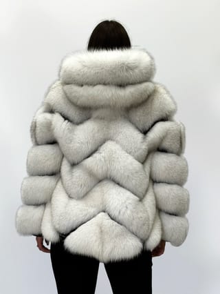 Honey, giacca in pelliccia di volpe Maison Hu colore bianco — immagine 17