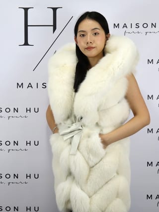 Lily con cerniera, smanicato in pelliccia di volpe Maison Hu colore bianco — immagine 6