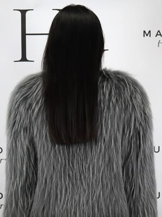 Elsa, giacca in pelliccia di volpe Maison Hu colore grigio — immagine 3