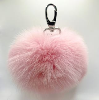 Pom-Pom, accessorio in pelliccia di volpe Maison Hu colore rosa — immagine 6
