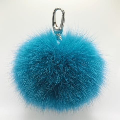 Pom-Pom, accessorio in pelliccia di volpe Maison Hu colore turchese — immagine 7