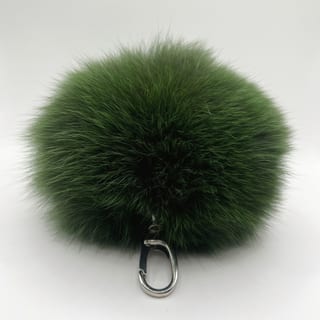 Pom-Pom, accessorio in pelliccia di volpe Maison Hu colore verde oliva — immagine 10